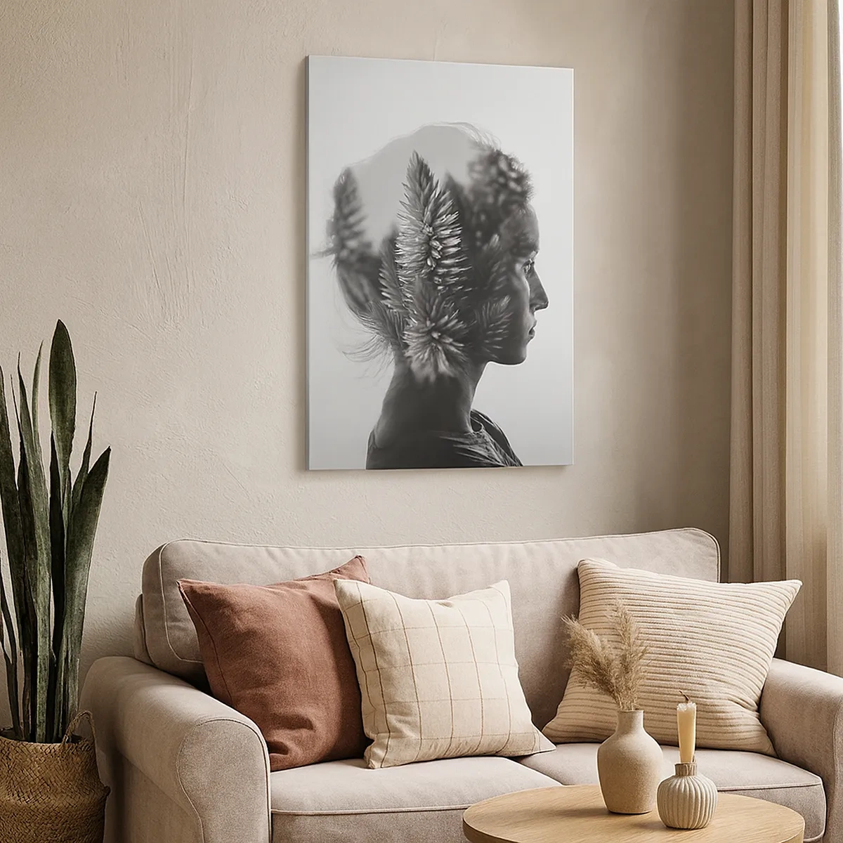 Lærredstryk - Billede på lærred - Symmetrisk komposition fra naturen - 50x70 cm