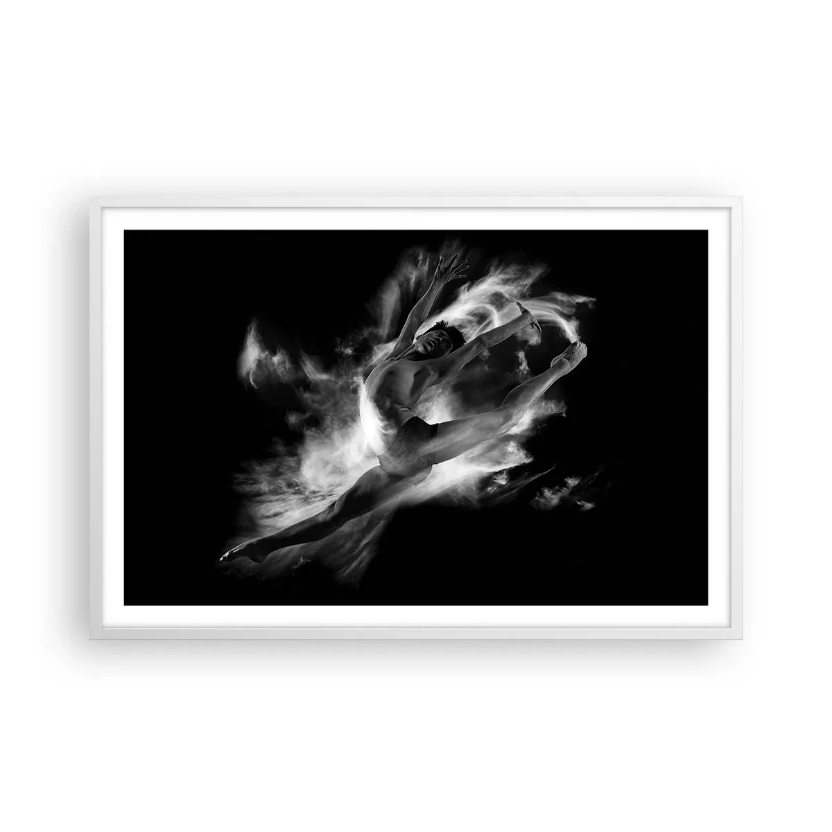 Plakat i hvid ramme - Stoppet under flyvning - 91x61 cm