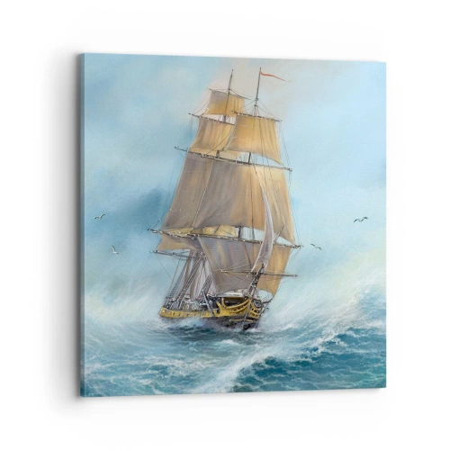 Lærredstryk - Billede på lærred - Bølgende gennem bølgerne - 70x70 cm