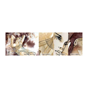 Prøve Fototapet Selvklæbende Deluxe Sticker - I stemning af lilla - Abstraktion, Kvinde, Legeme - 100x30 cm