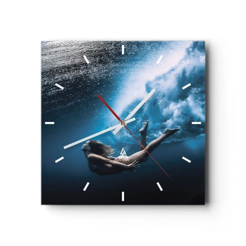 Vægur, Uret - Den moderne havfrue - 30x30 cm
