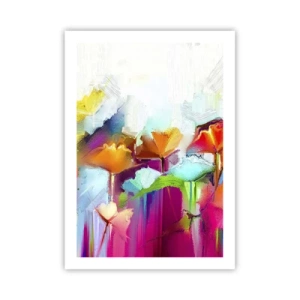 Plakat - Regnbuen i blomstring - 50x70 cm