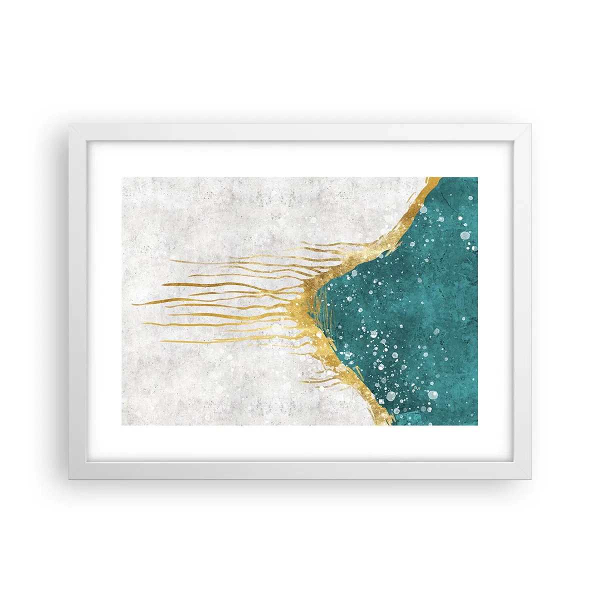 Plakat i hvid ramme - Gyldent tidevand - 40x30 cm