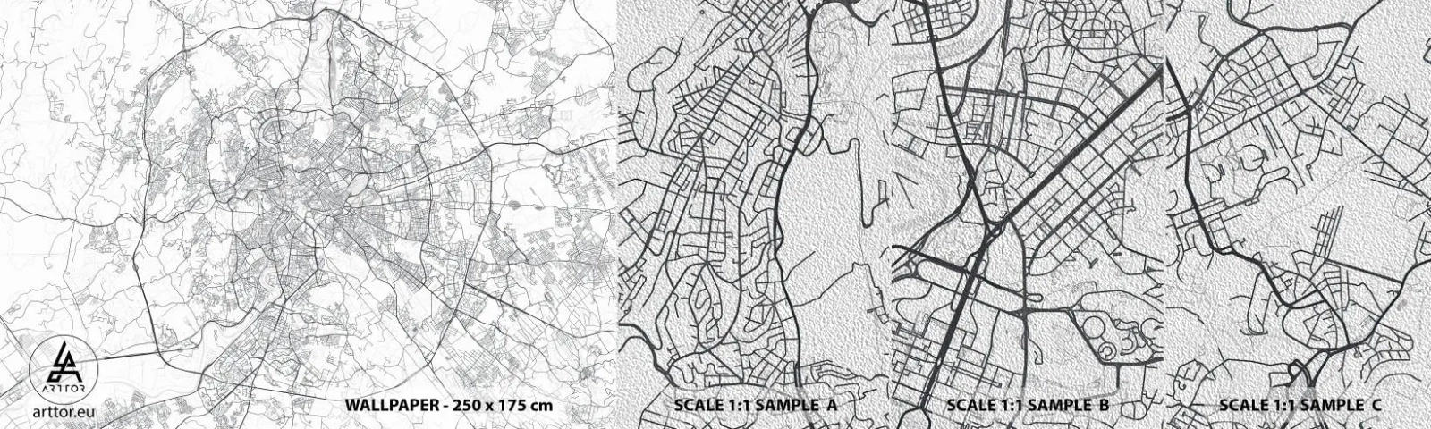 Prøve Fototapet Premium Sand - Romersk cirkel - By, Bykort, Rom - 100x30 cm