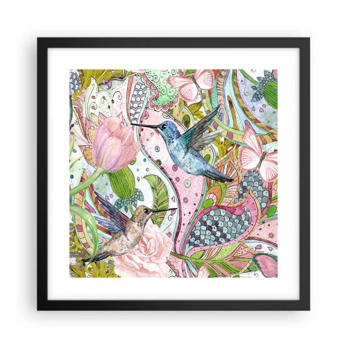 Plakat i sort ramme - Forviklet i vinstokkene - 40x40 cm