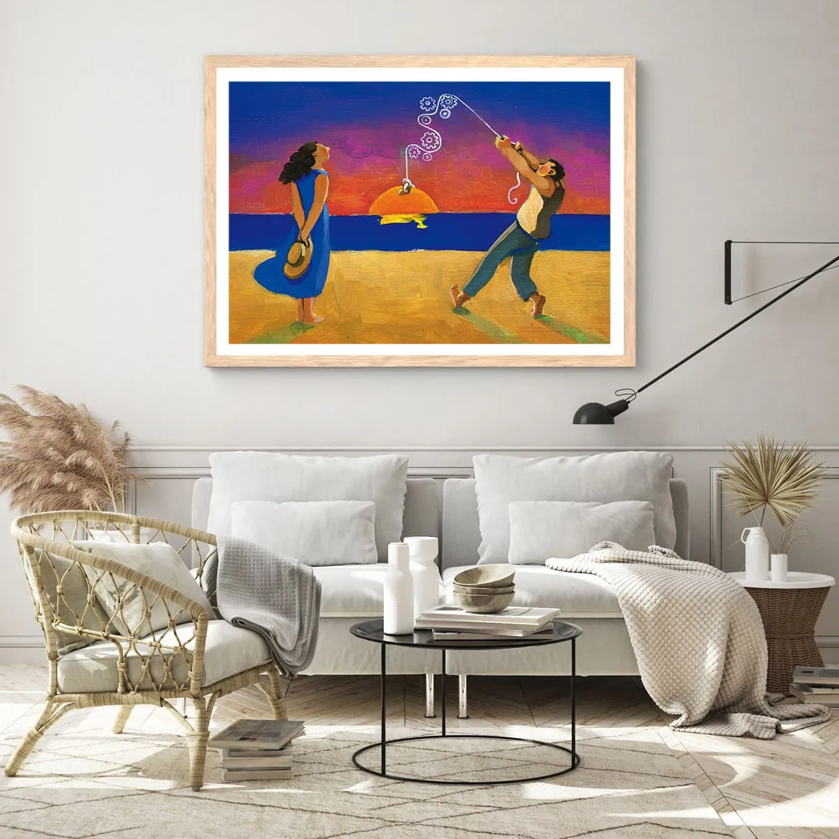 Plakat i ramme af lyst egetræ - Mere end en stjerne fra himlen - 91x61 cm