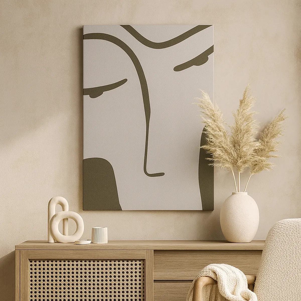 Lærredstryk - Billede på lærred - Som fra et Modigliani-maleri - 50x70 cm