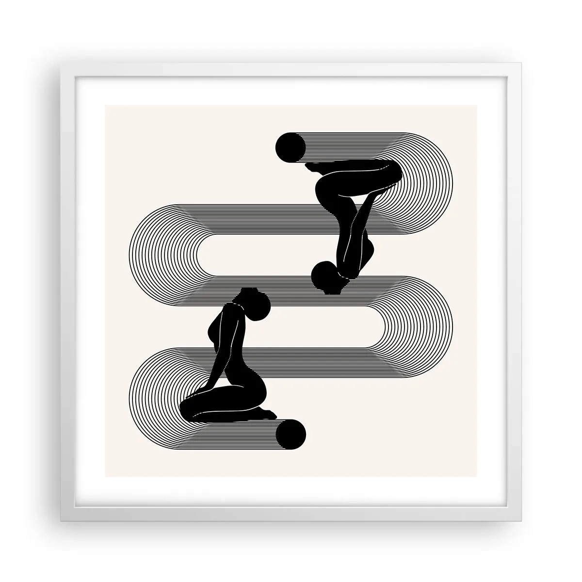 Plakat i hvid ramme - Sensuel symmetri - 50x50 cm