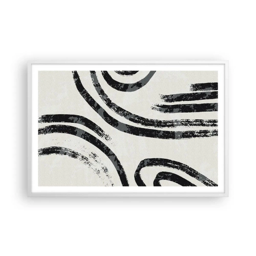 Plakat i hvid ramme - Halvt stoppet - 91x61 cm