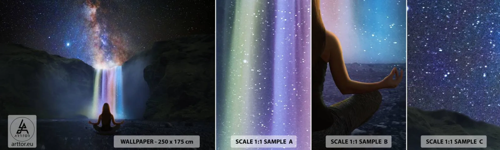 Fototapet Prøve Standard Eco - Absolut harmoni - Abstraktion, Vandfald, Fantasi - 100x30 cm