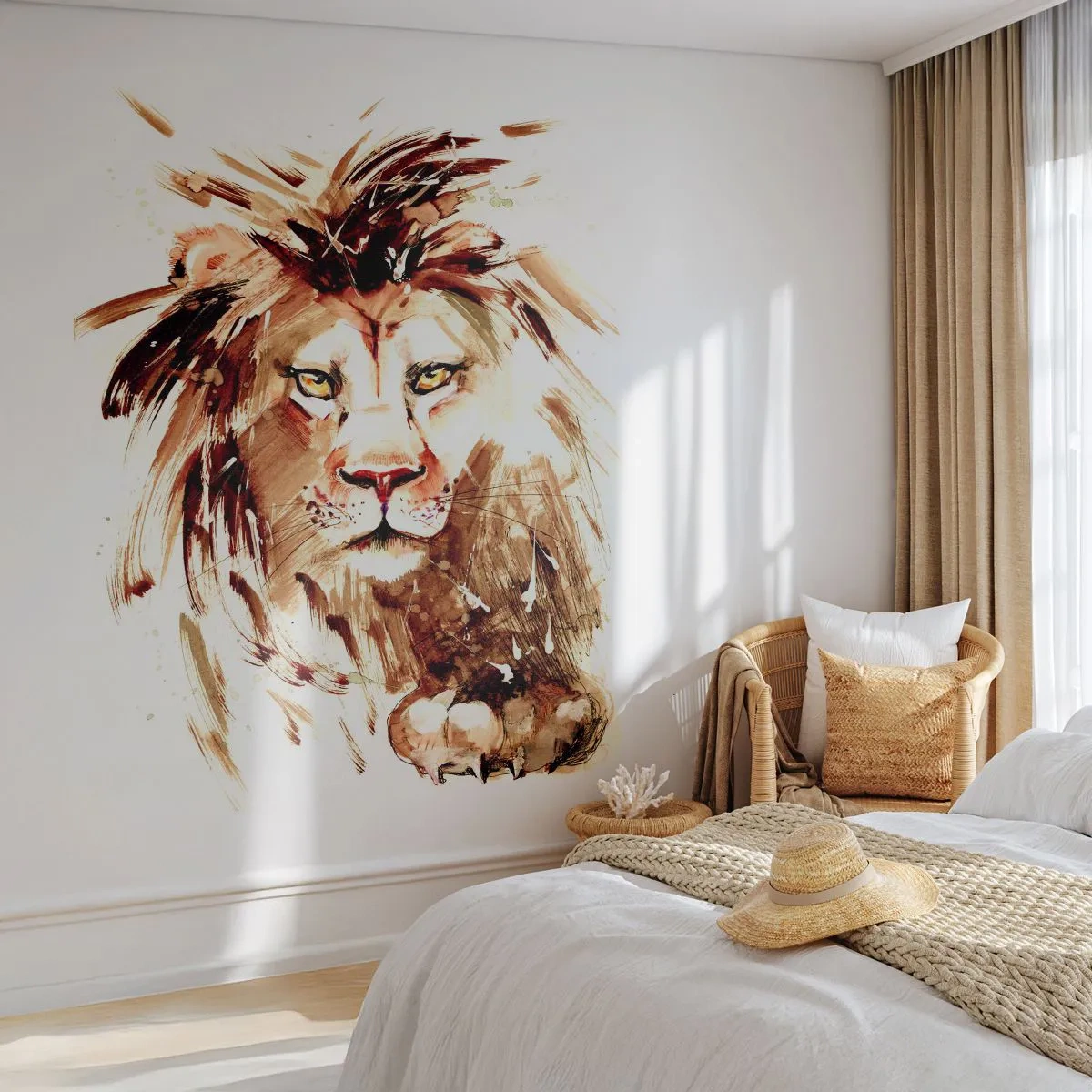 Fototapet Standard Eco - Styrke og værdighed - Dyr, Løve, Abstraktion - 400x280 cm
