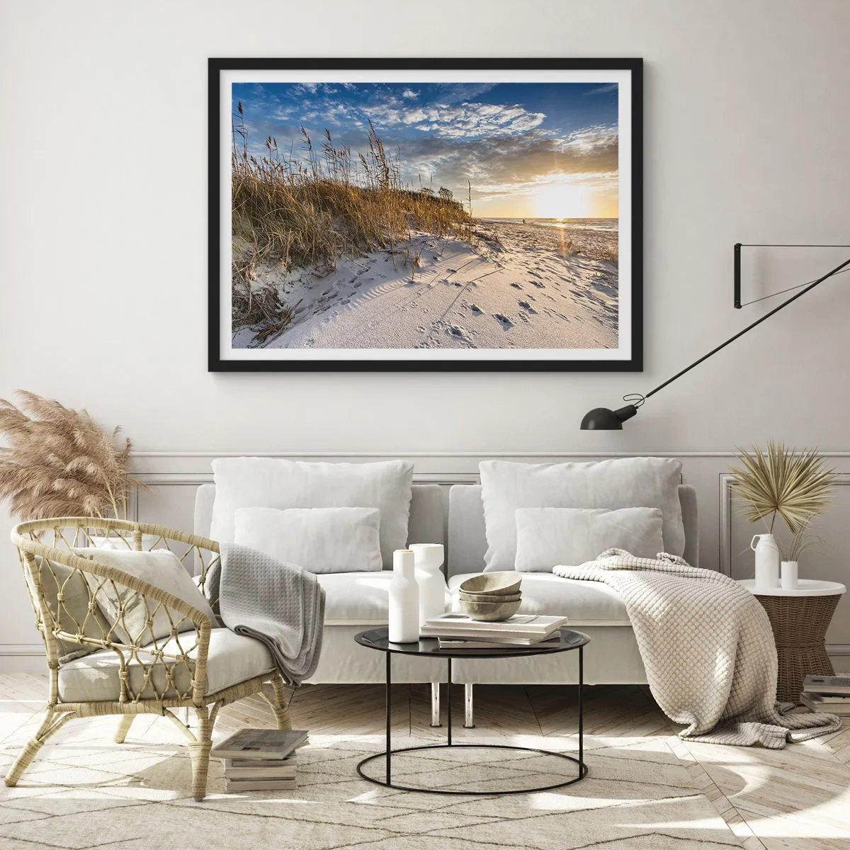 Plakat i sort ramme - Indbydelse til en vandretur - 100x70 cm