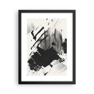 Plakat i sort ramme - Abstraktion - det sortes udtryk - 30x40 cm