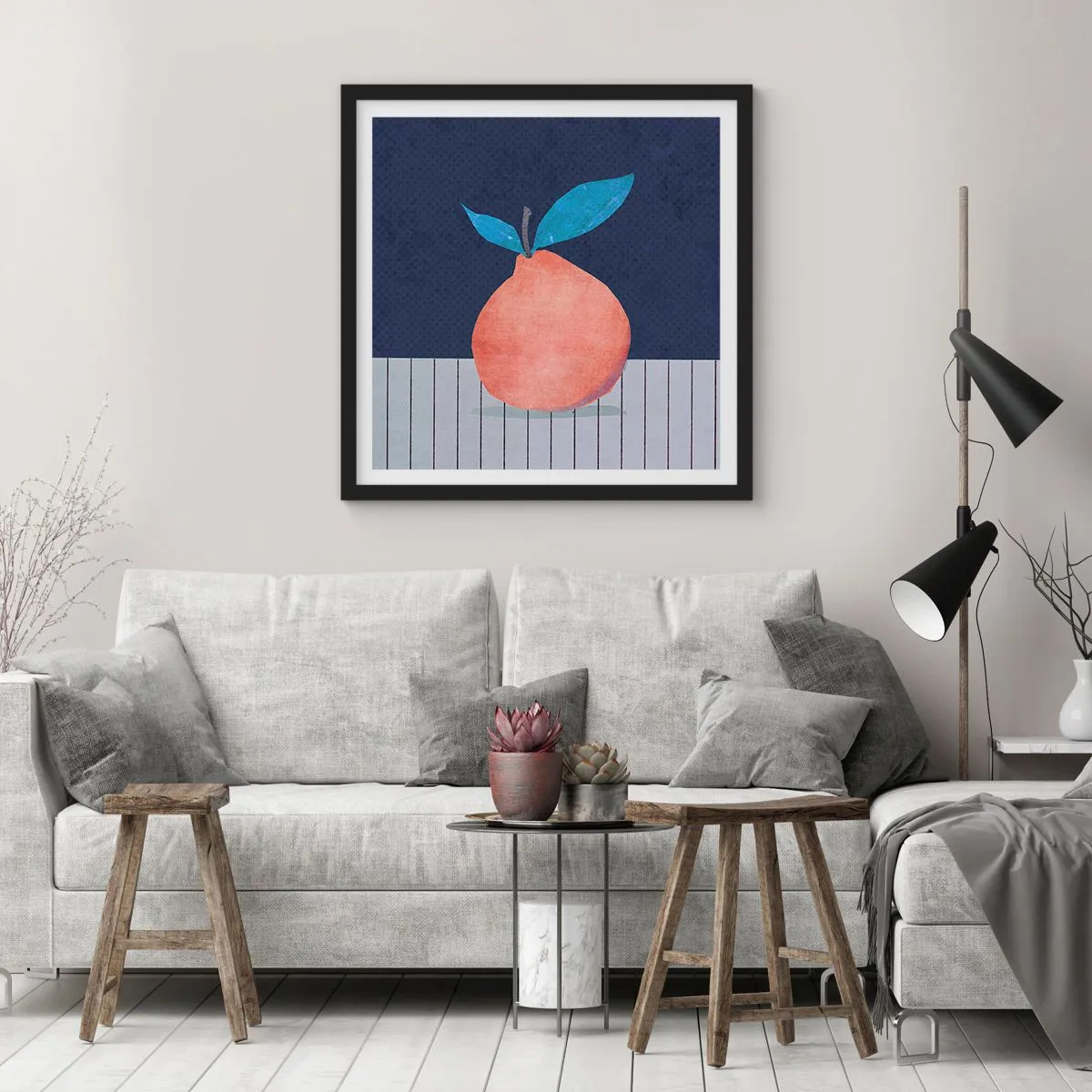 Plakat i sort ramme - Konveksitet og plan - 40x40 cm