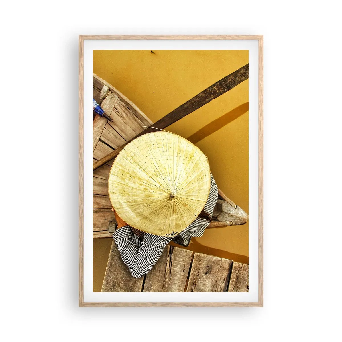 Plakat i ramme af lyst egetræ - Livet på den gule flod - 61x91 cm