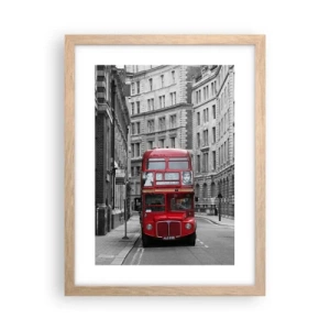 Plakat i ramme af lyst egetræ - Hverdagen behøver ikke at være grå - 30x40 cm