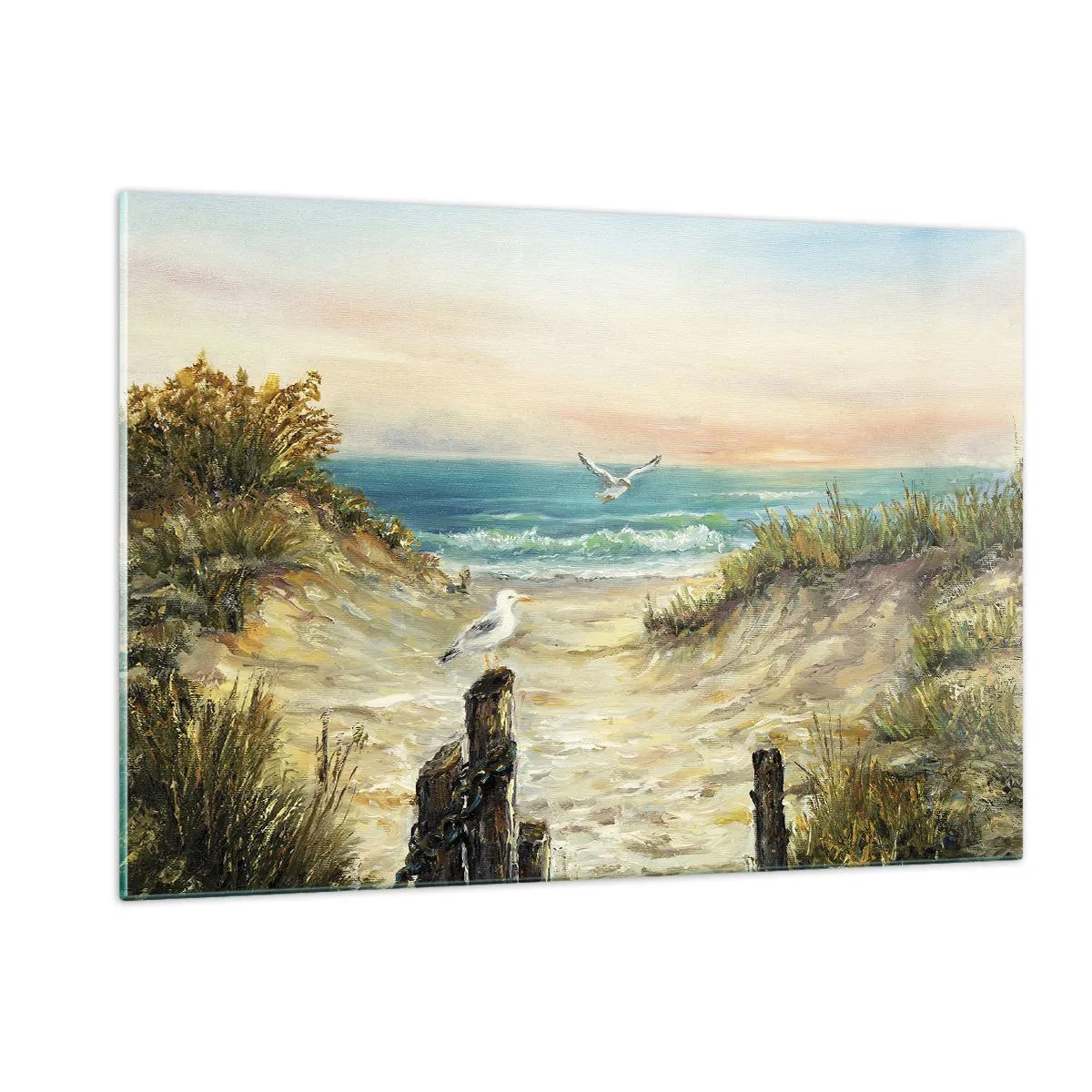 Billede på glas - Vindstille tilbagetog - 120x80 cm