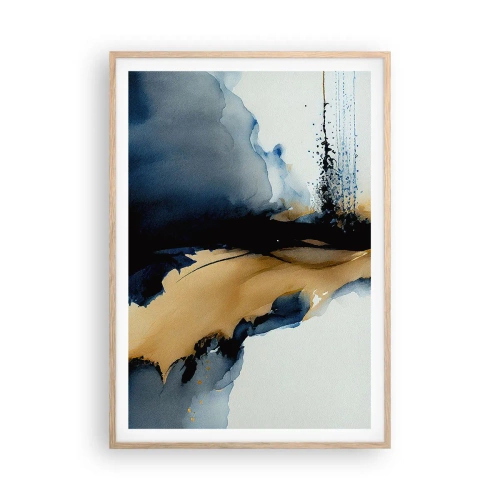 Plakat i ramme af lyst egetræ - Bag sløret - 70x100 cm