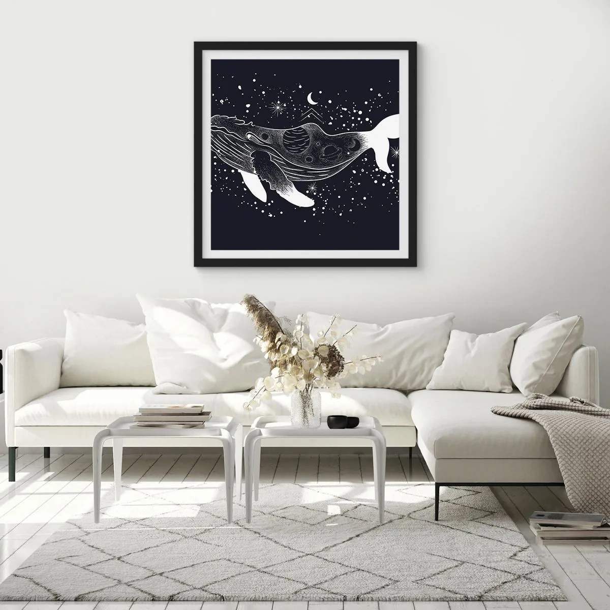Plakat i sort ramme - I universets ocean - 30x30 cm