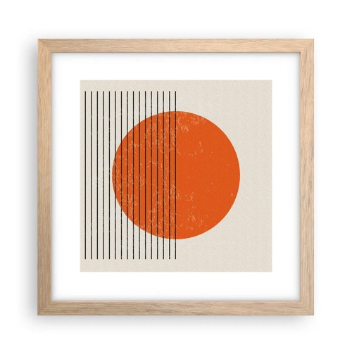 Plakat i ramme af lyst egetræ - Altid solen - 30x30 cm