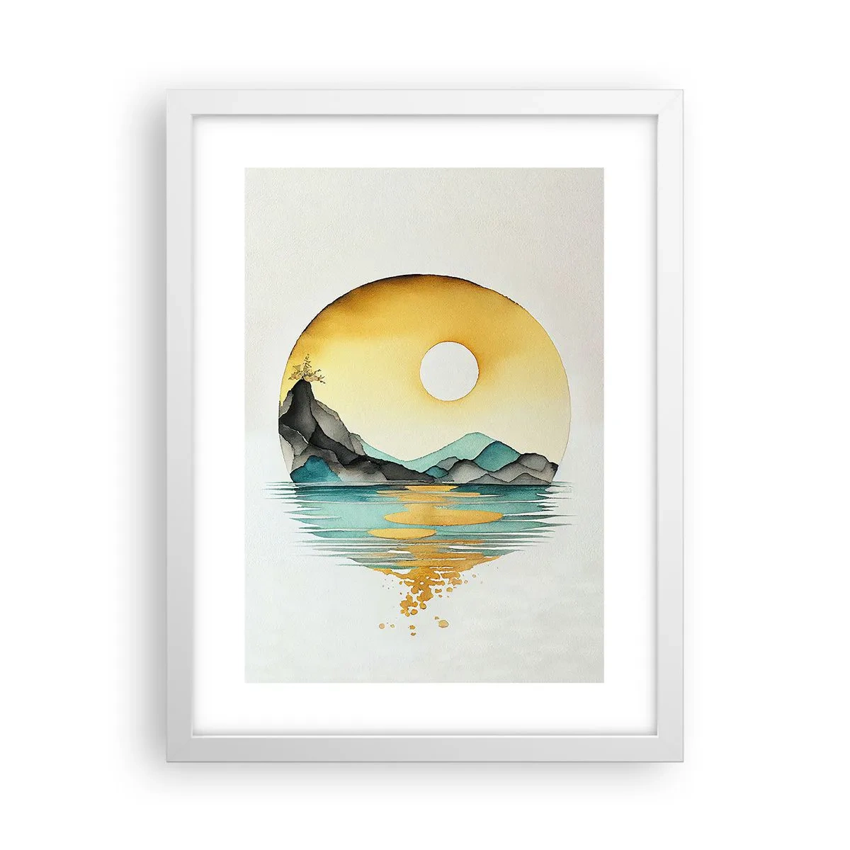 Plakat i hvid ramme - I en cirkel af skønhed - 30x40 cm