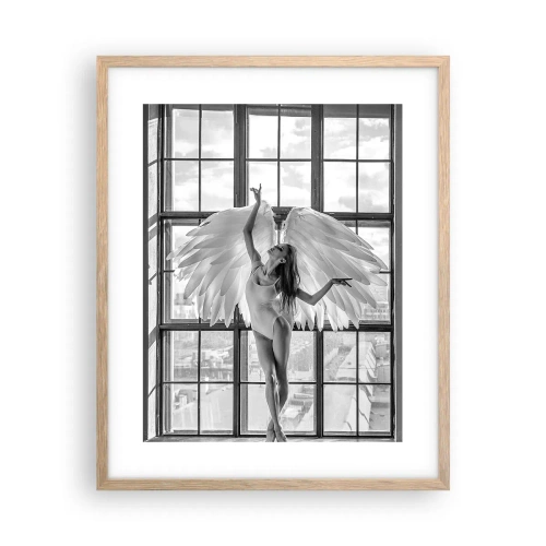 Plakat i ramme af lyst egetræ - Englenes by? - 40x50 cm