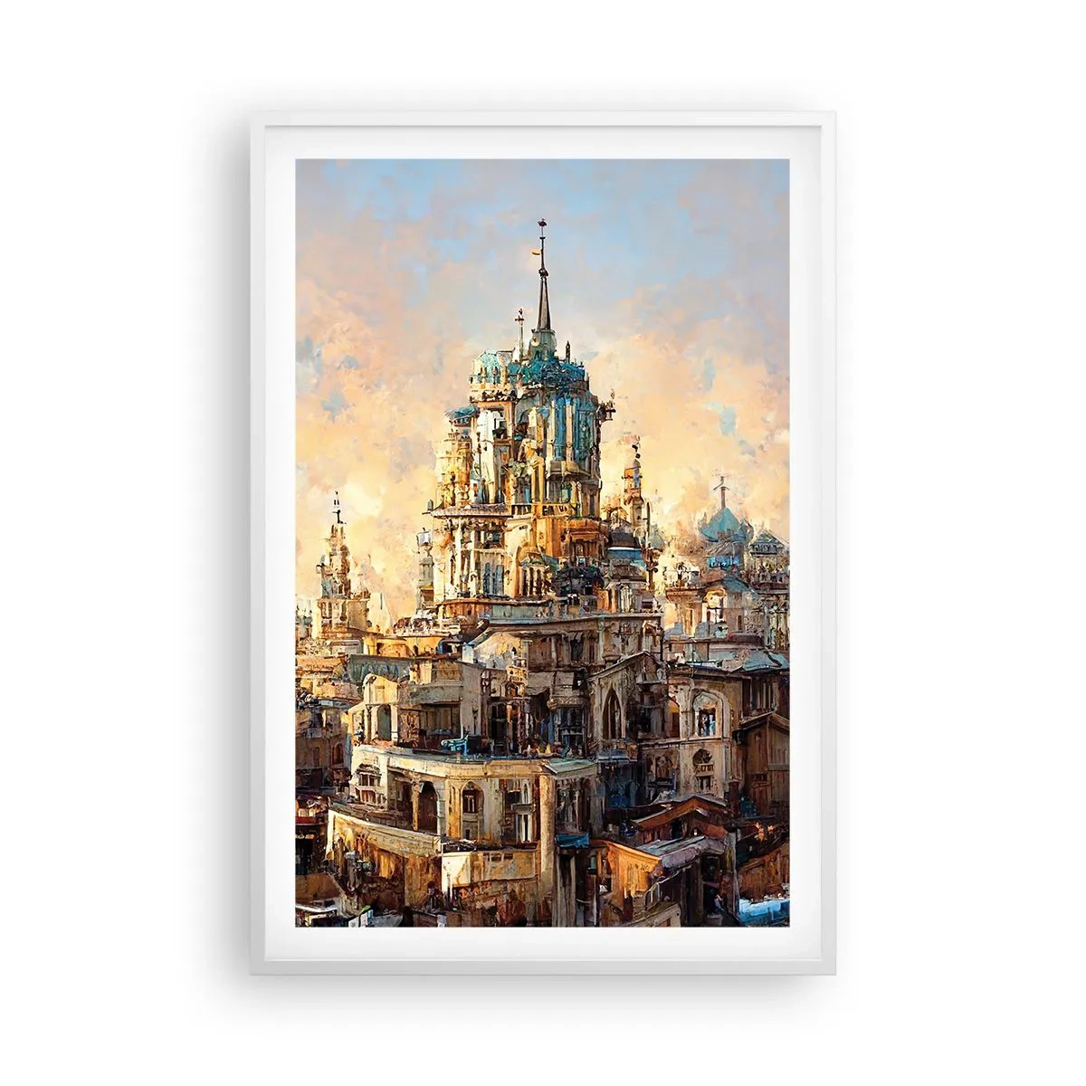 Plakat i hvid ramme - En by af byer - 61x91 cm