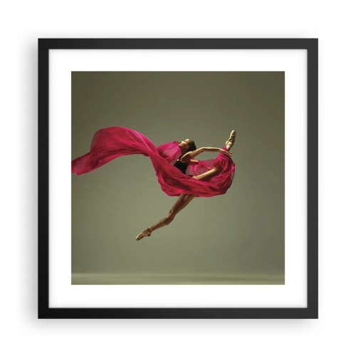 Plakat i sort ramme - Dansende flamme - 40x40 cm