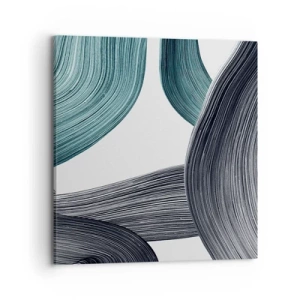 Lærredstryk - Billede på lærred - Smaragdgrønne og sorte stier - 70x70 cm