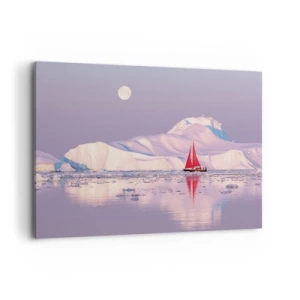 Lærredstryk - Billede på lærred - Sejlets varme, isens kulde - 100x70 cm