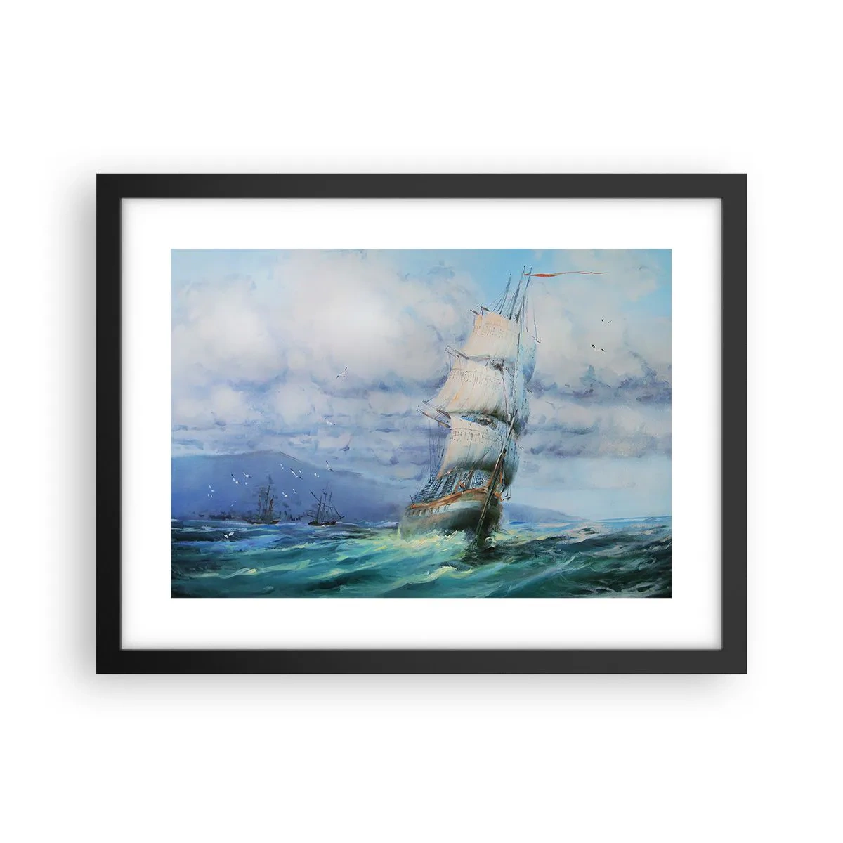 Plakat i sort ramme - God vind - 40x30 cm