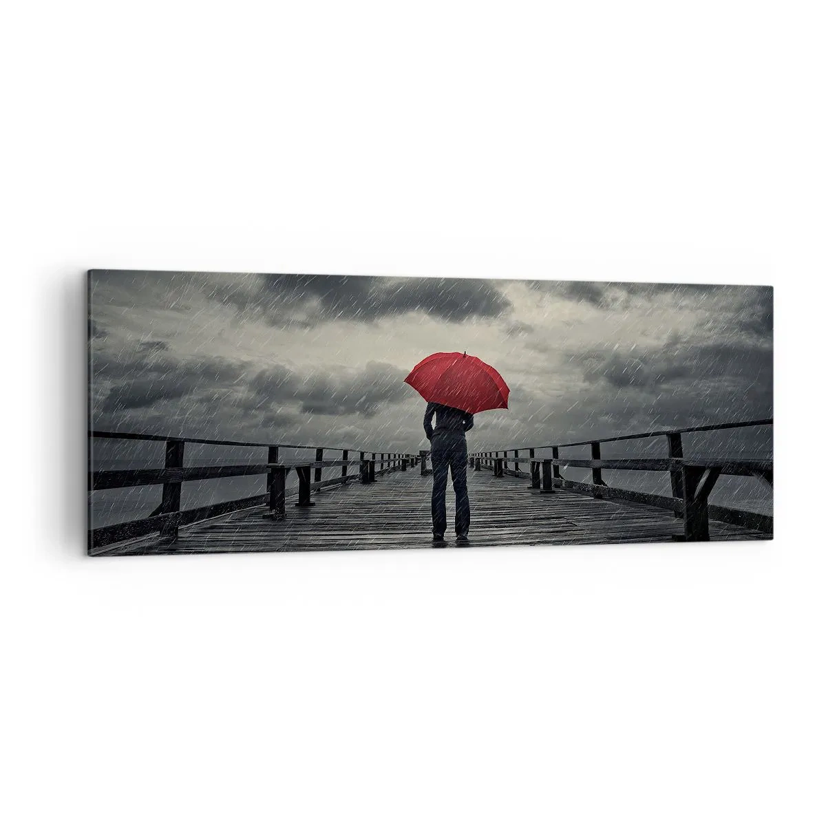 Lærredstryk - Billede på lærred - Det er ingenting, hvis det regner - 140x50 cm