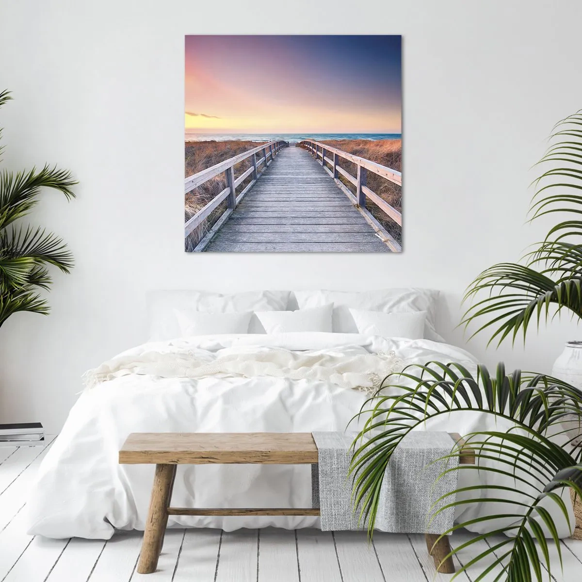 Lærredstryk - Billede på lærred - Baltisk aften aura - 70x70 cm