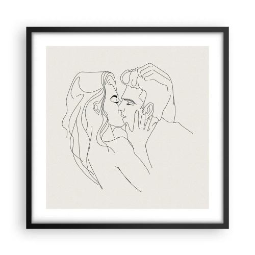 Plakat i sort ramme - Forviklet i følelser - 50x50 cm