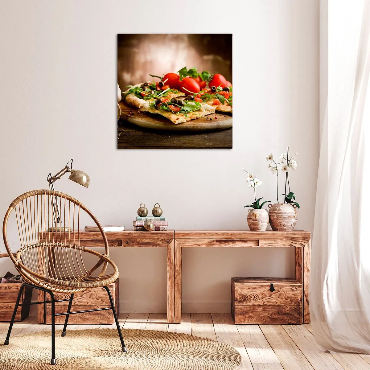 Lærredstryk - Billede på lærred - Direkte fra ovnen og fra haven - 70x70 cm