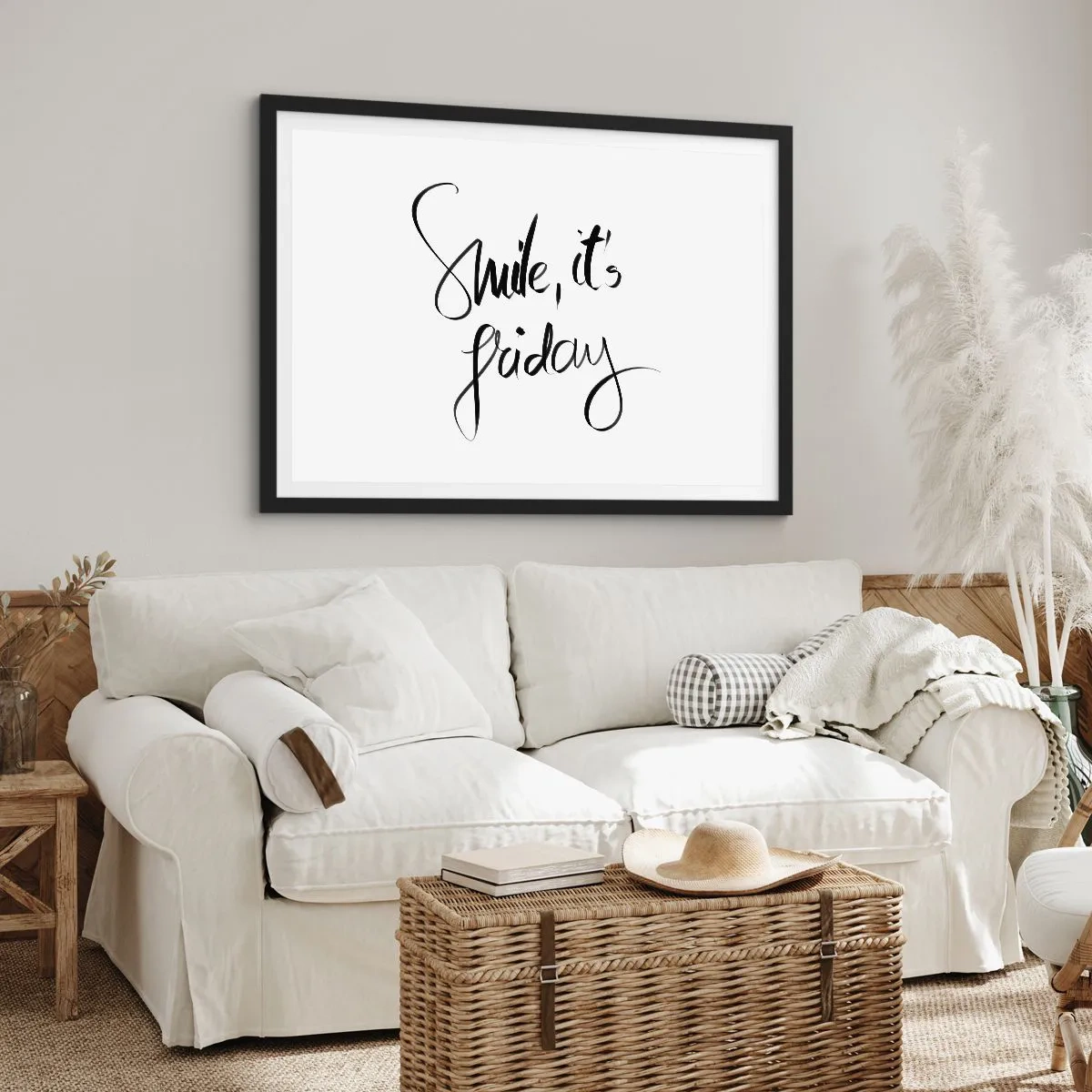 Plakat i sort ramme - Ægte glæde - 40x30 cm