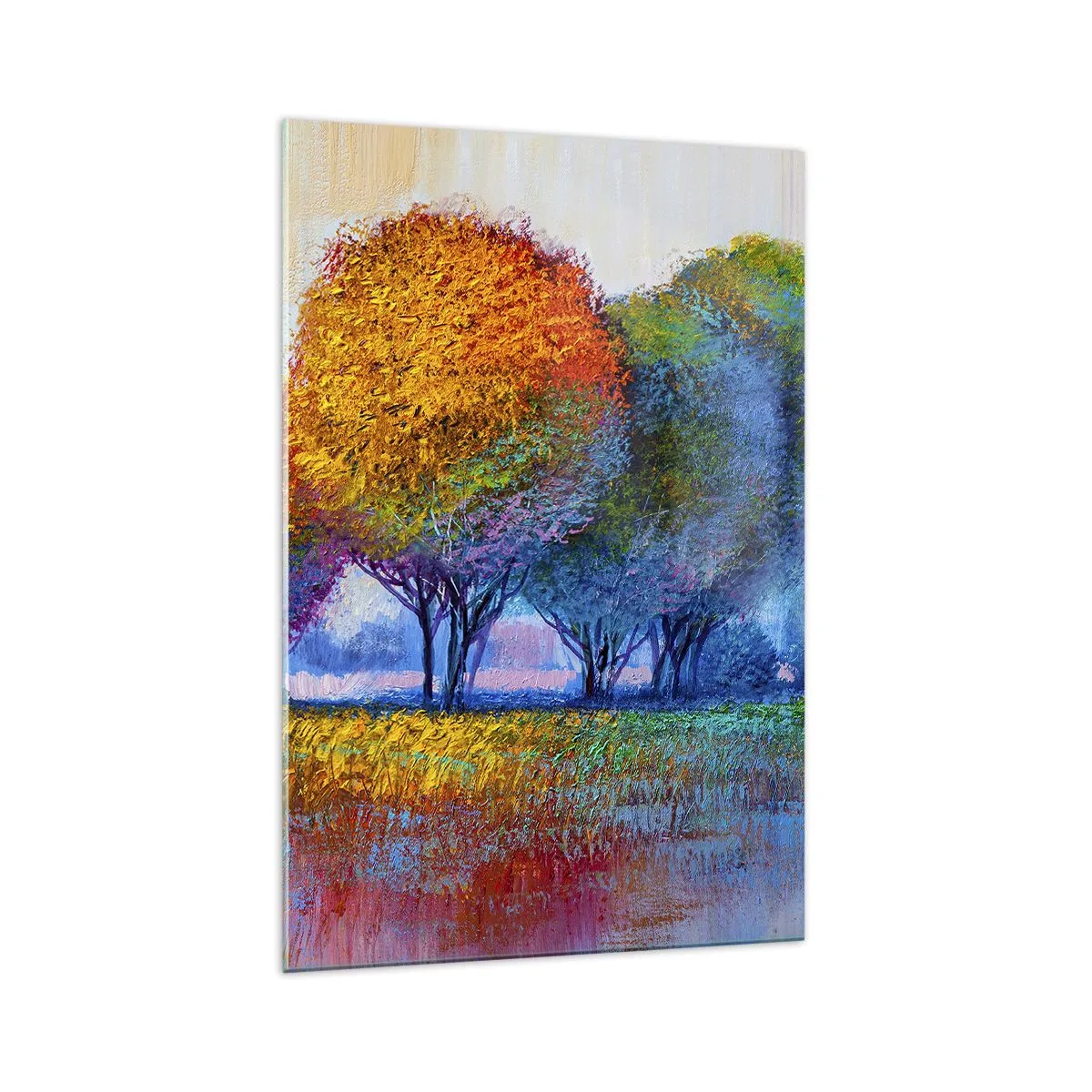 Billede på glas - En klump af piskende farver - 70x100 cm