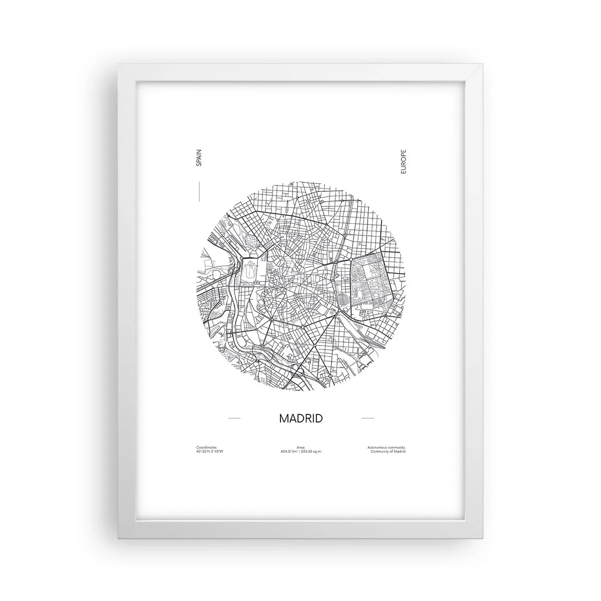 Plakat i hvid ramme - Madrids anatomi - 30x40 cm