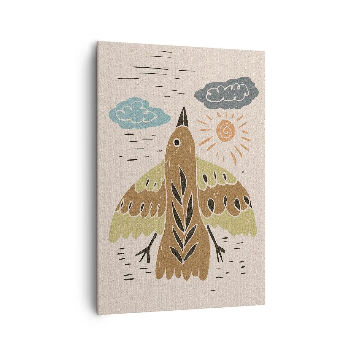 Lærredstryk - Billede på lærred - Glædelig flugt - 70x100 cm