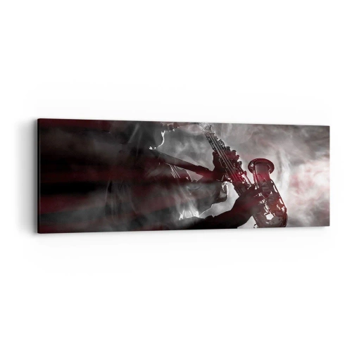 Lærredstryk - Billede på lærred - I jazzens dampe - 90x30 cm