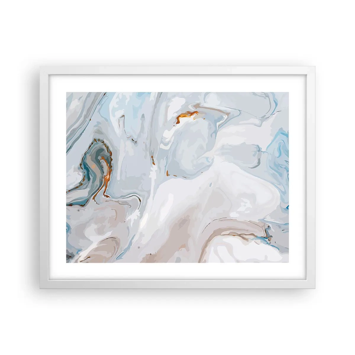 Plakat i hvid ramme - Hvid opløftet - 50x40 cm