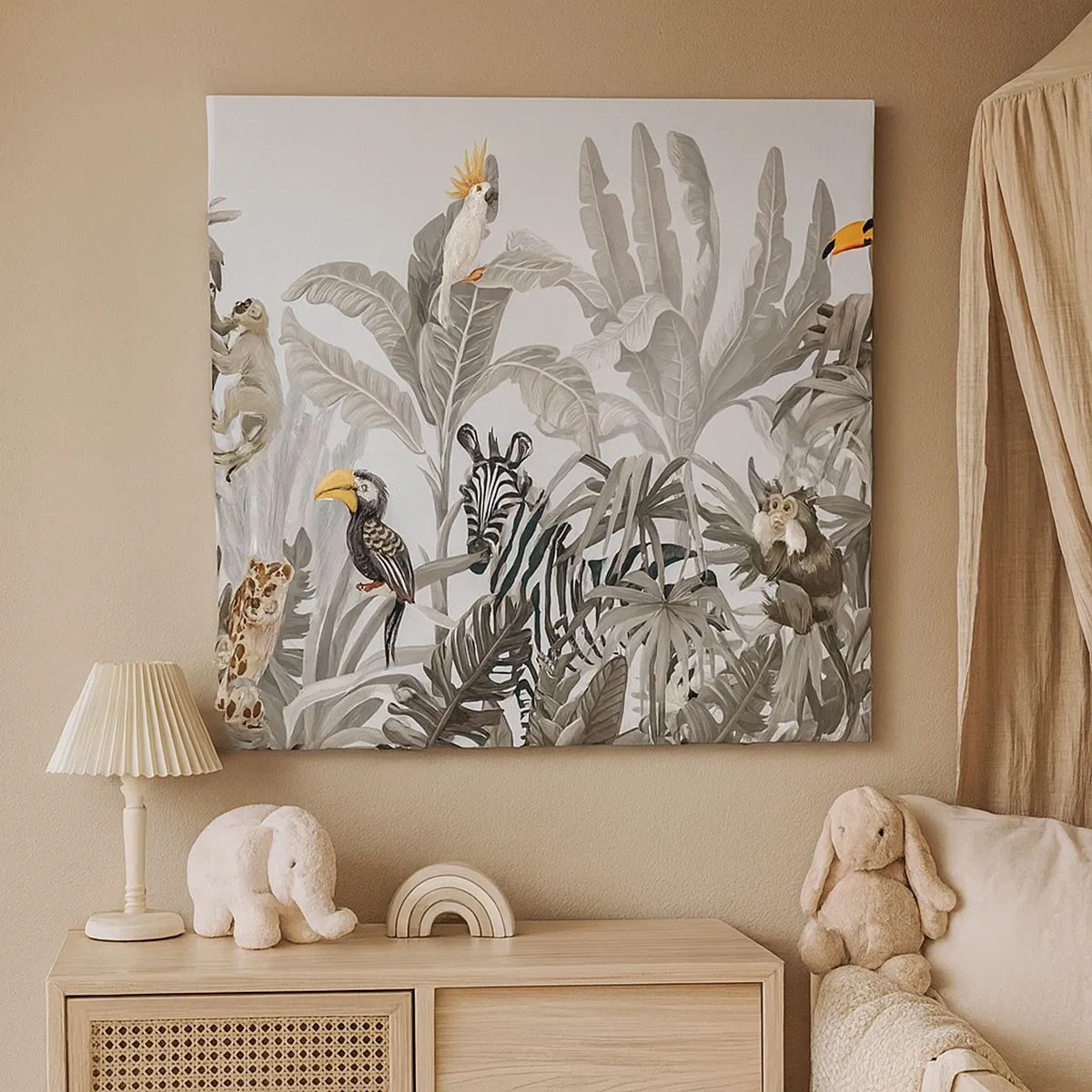 Lærredstryk - Billede på lærred - En afrikansk fabel - 30x30 cm