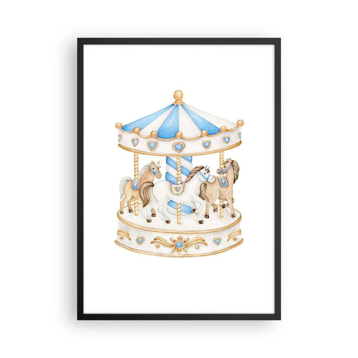 Plakat i sort ramme - Sød barndom - 50x70 cm