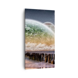 Lærredstryk - Billede på lærred - Og verden kom op af vandet - 55x100 cm