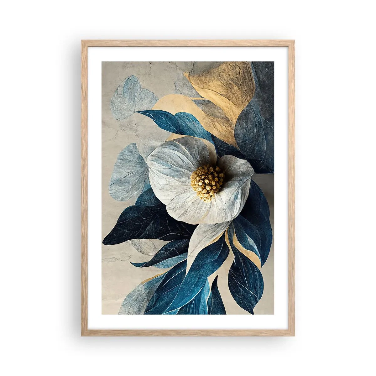 Plakat i ramme af lyst egetræ - Har et hjerte af guld - 50x70 cm