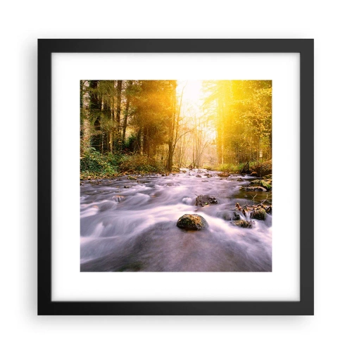 Plakat i sort ramme - Malachit i sølv- og guldfatning - 30x30 cm