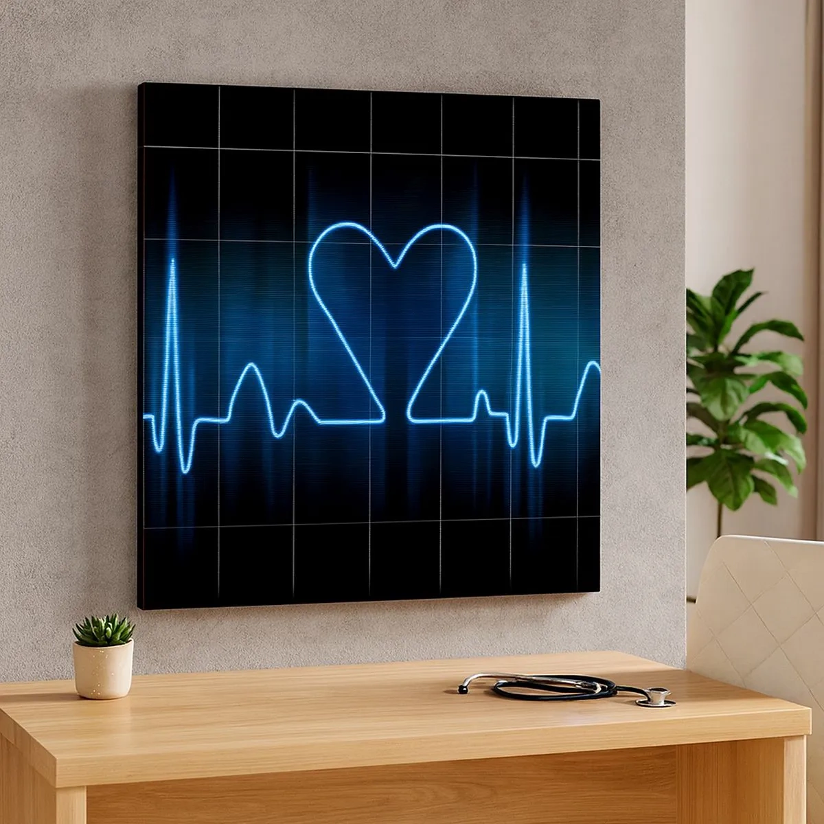 Lærredstryk - Billede på lærred - I hjertets rytme - 30x30 cm