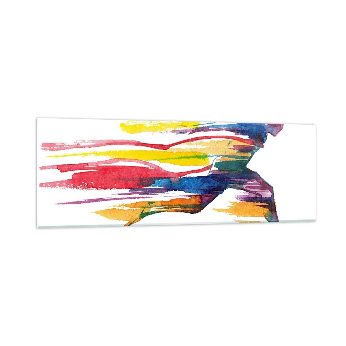 Billede på glas - Løb over regnbuen - 90x30 cm