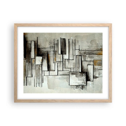 Plakat i ramme af lyst egetræ - Enkelthedens kraft - 50x40 cm