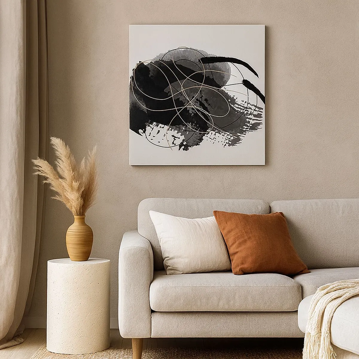 Lærredstryk - Billede på lærred - Kom frem fra det sorte - 30x30 cm